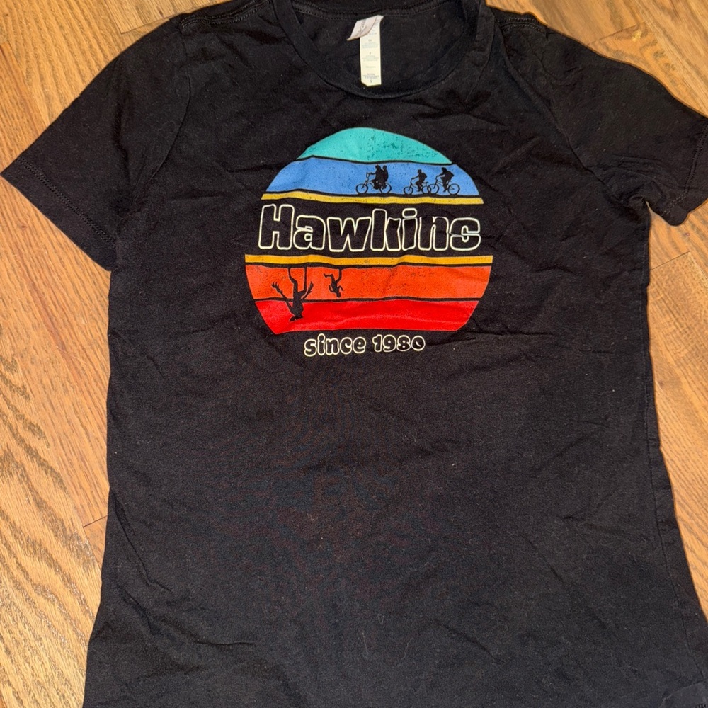 Black Graphic T-Shirt with Colorful Design